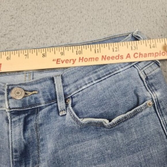 Levis 505 Jeans Womens 8 Straight Leg Blue Mid Rise Stretch Denim Pants - Picture 6 of 8